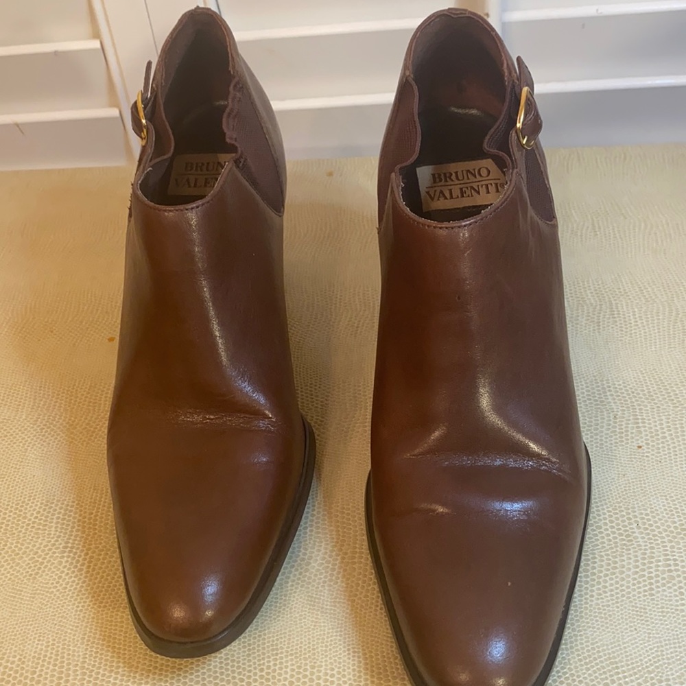 Bruno Valenti Brown Leather Booties - Picture 2 of 9